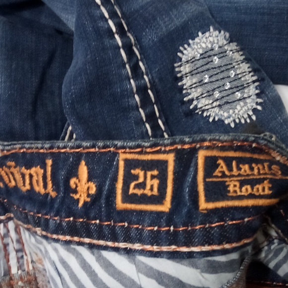 Rock Revival NWT Women's Jeans 26 Alanis Boot Cut Embellished Rhinestones - Picture 7 of 11
